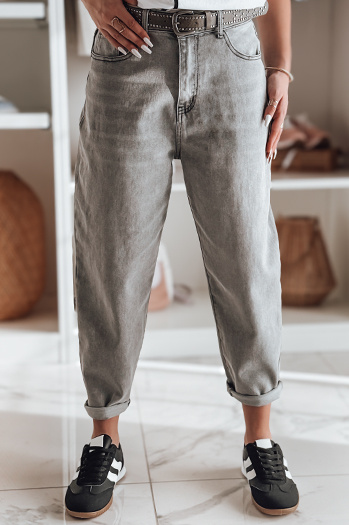 Ženske hlače iz džinsa OLDRELAX sive barve Dstreet UY2495