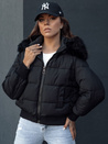 Ženska prešita zimska jakna s krznom COLDPACK black Dstreet TY4430