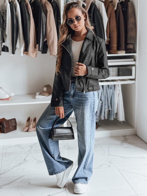 Ženska usnjena jakna DARKGLORY ramonesque black Dstreet TY4963