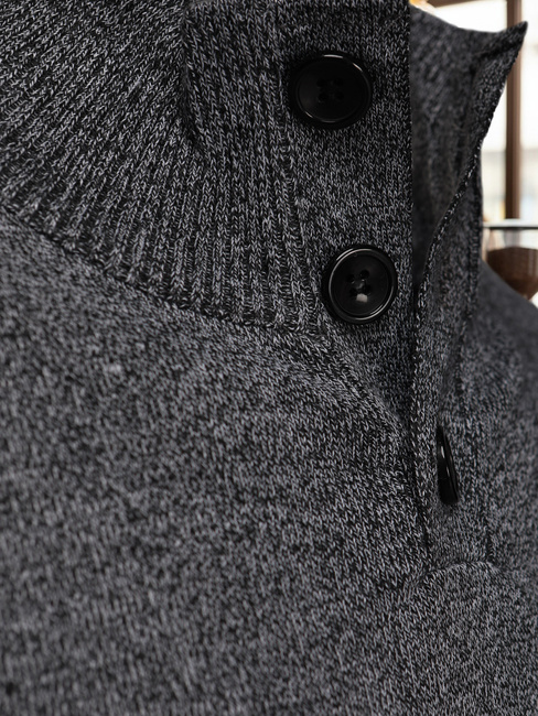 Moški pulover s stojalom svetlo sive barve Dstreet WX2356