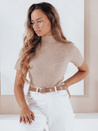 Ženski pulover s kratkimi rokavi GIRLGLORY beige Dstreet MY2553