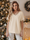 Ženska bluza prevelike velikosti SHINE LOVE beige Dstreet RY2914z