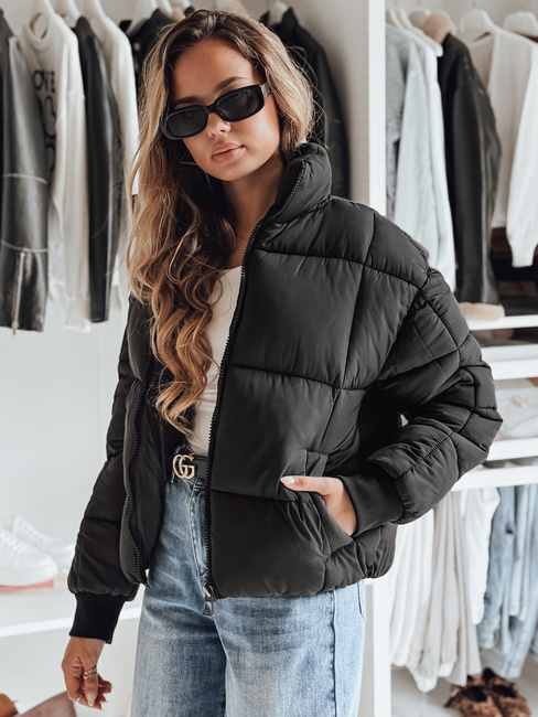 Ženska zimska kratka prešita jakna VIBEGIRL black Dstreet TY4948