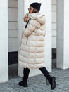 Ženska prešita zimska jakna s kapuco MENSI beige Dstreet TY4585