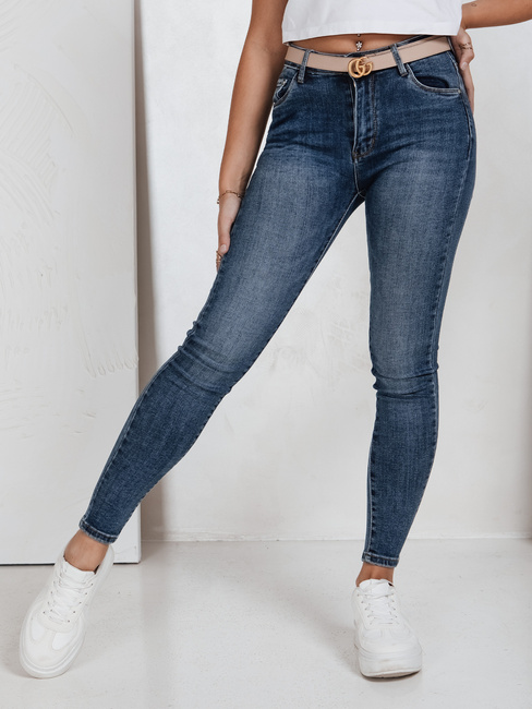 Ženske oprijete kavbojke modre barve Dstreet UY2816