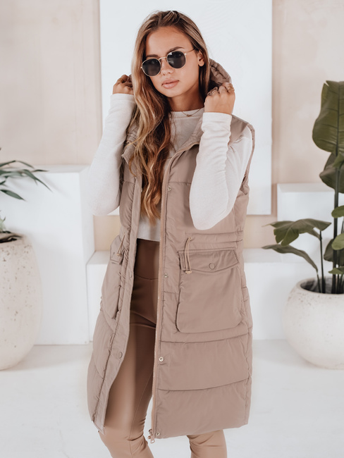 Ženski brezrokavnik LADISA camel Dstreet TY3289