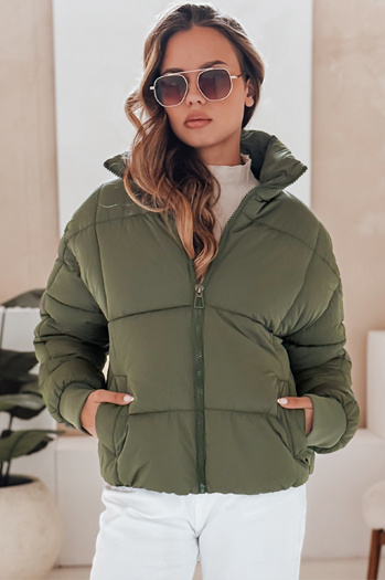 Ženska zimska kratka prešita jakna VIBEGIRL green Dstreet TY4946