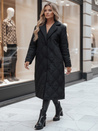 Ženski prešiti dolgi plašč TRENDIFY black Dstreet TY4378z