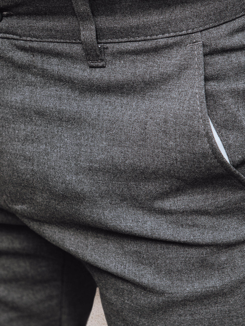 Moške temno sive hlače chinos Dstreet UX4388z
