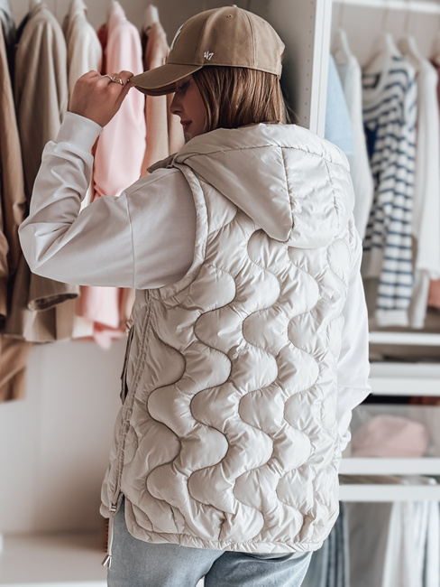 Ženski prehodni prešiti telovnik VESOLITA svetlo siva Dstreet TY4882