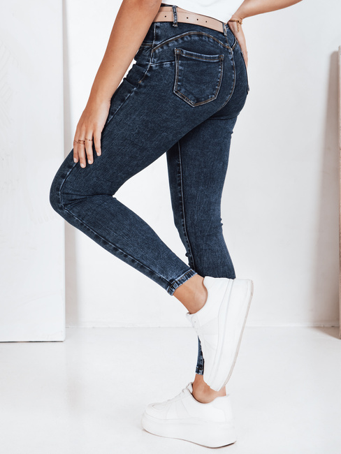 Ženske kavbojke push up mornarsko modre barve Dstreet UY2785