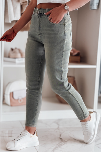 Ženske hlače iz džinsa s pasom SLIMFIZ blue Dstreet UY2494