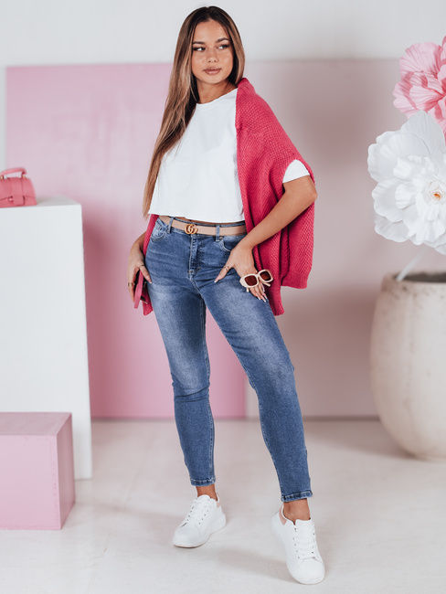 Ženske jeans hlače WERNI mornarsko modra Dstreet UY2366