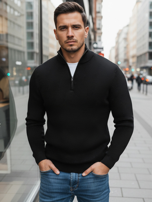 Moški črni pulover Dstreet WX1894