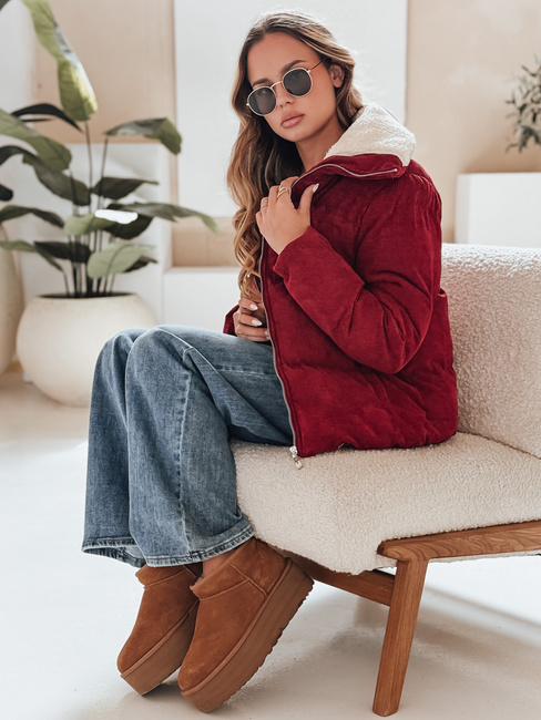 Ženska manšestrska jakna TRENDYGLAM burgundska Dstreet TY4942
