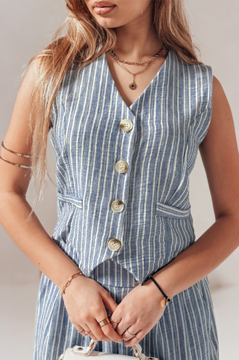 Ženska jakna brez rokavov LINELIA blue Dstreet PY0134