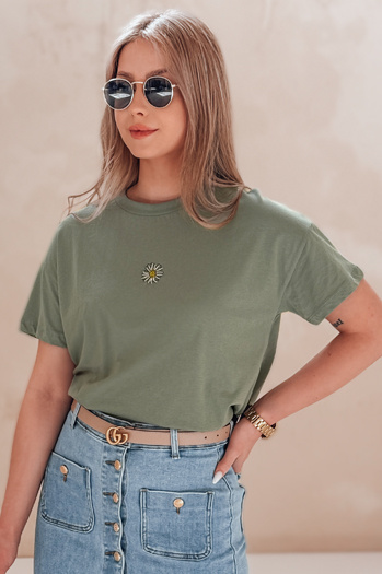 Ženska majica FLORTA temno zelena Dstreet RY2556