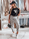 Ženska majica oversize s 3D učinkom PETALOVE črna Dstreet RY2717
