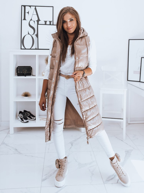 Ženski prešit telovnik GANTINI Barva kamela DSTREET TY2021