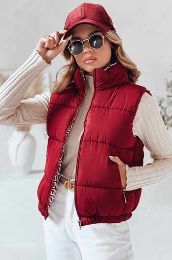 URBANELLE ženski prešiti telovnik bordo barve Dstreet TY4972