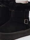 Ženski semiš snežni škornji s krznom črni Dstreet ZY1273