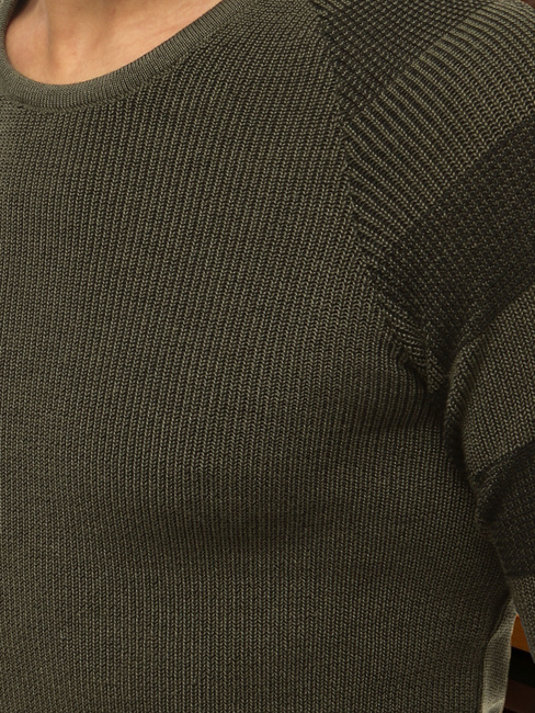 Moški klasičen pulover Barva Kaki DSTREET WX1637