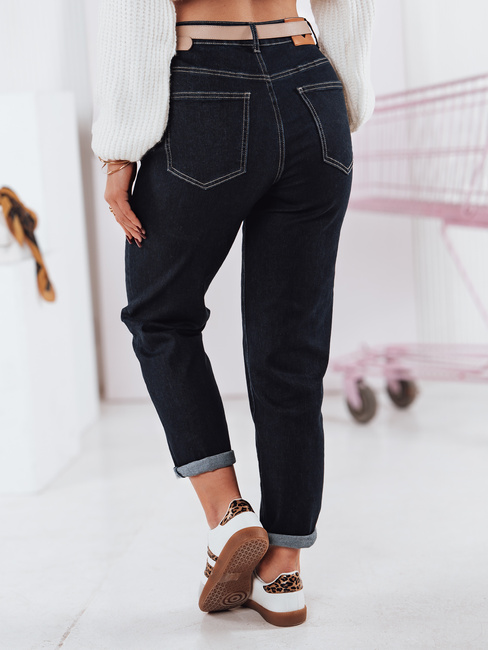 Ženske jeans hlače STRAIGHTY temno modre barve Dstreet UY2390
