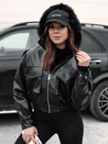 Ženska usnjena jakna s krznom SOFTREBEL black Dstreet TY4762
