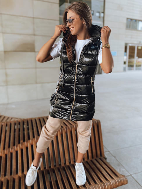 Ženski prešit telovnik PETRA Barva Črna DSTREET TY2952