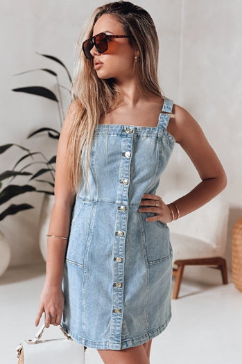 Mini obleka iz džinsa brez naramnic SEWIKA blue Dstreet EY2586