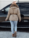 Ženska zimska jakna FURSOFT prešita s kapuco bež Dstreet TY4668