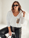 GLAMZONE ženska bluza s potiskom oversize bela Dstreet RY2683