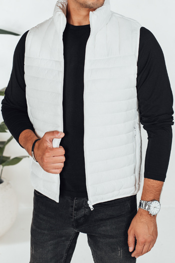 Moški prešiti beli telovnik Dstreet TX5083