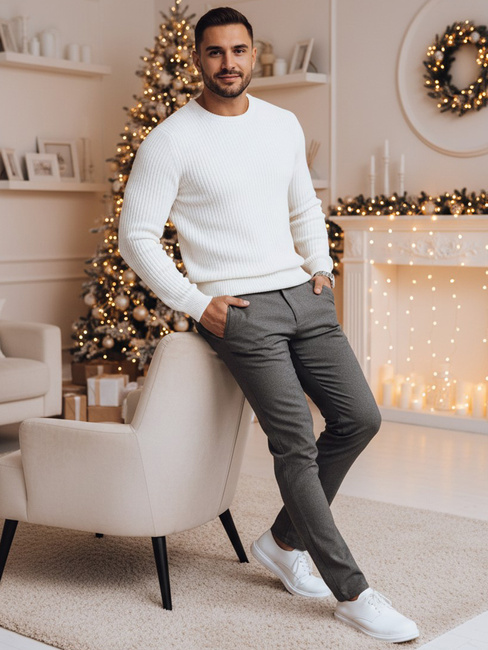 Moške temno sive hlače chinos Dstreet UX4388z