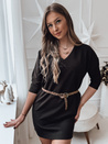 GLAMUP enorazsežna obleka s pasom črna Dstreet EY2553