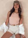 Ženske kratke hlače iz džinsa POPGLAM light beige Dstreet SY0384