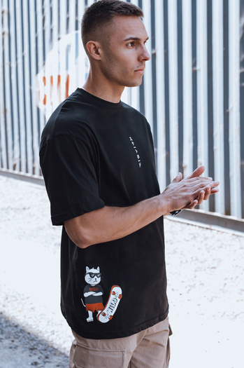 Moška majica s potiskom črna Dstreet RX5531