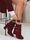 Ženski semiš rdeči škornji Dstreet ZY1307