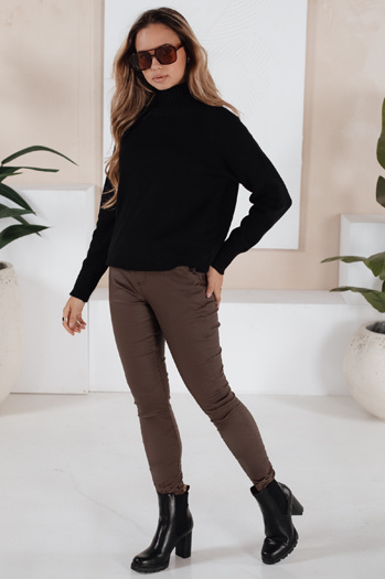 Ženske povoščene hlače LIZZY Barva rjav DSTREET UY1782