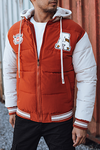 Moška zimska jakna s kapuco rdeča Dstreet TX4877