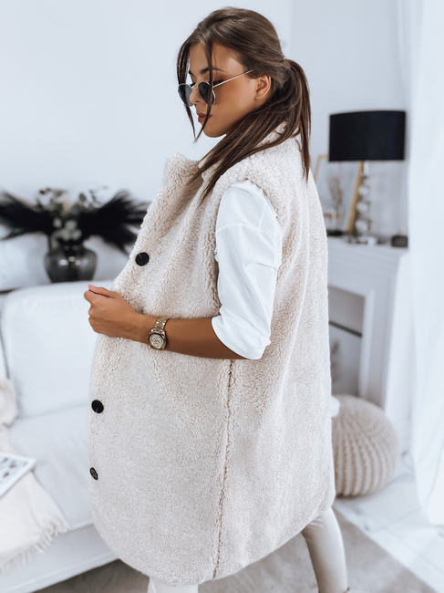 Ženski brezrokavnik BALLA bež Dstreet TY3200