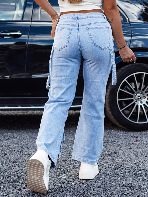 Ženske jeans hlače URBANVI cargo baggy svetlo modre Dstreet UY2213