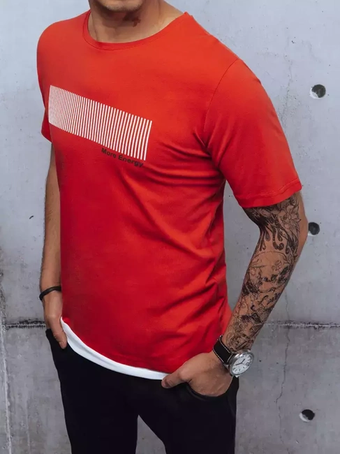 Moška majica s potiskom rdeča Dstreet RX4651z