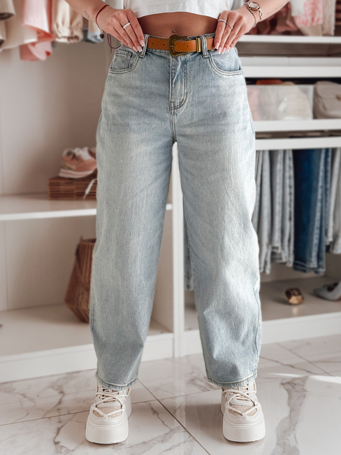 Ženske jeans hlače s pasom NEWFLOVER blue Dstreet UY2435