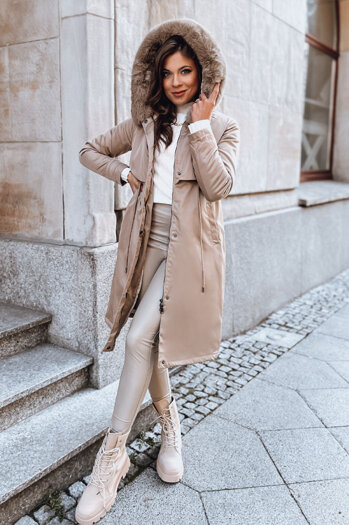 Ženska zimska jakna LUSTER Barva Bež DSTREET TY3958