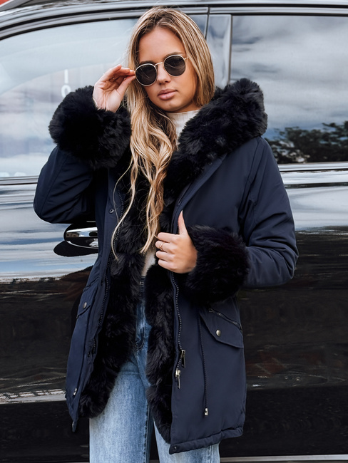 Ženska zimska jakna s krznom CHARMFUR black Dstreet TY4771