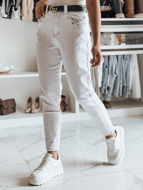 Ženske hlače iz džinsa LIKEMELOO mom fit white Dstreet UY2432