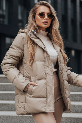 Ženska prešita jakna HIMES beige Dstreet TY4243