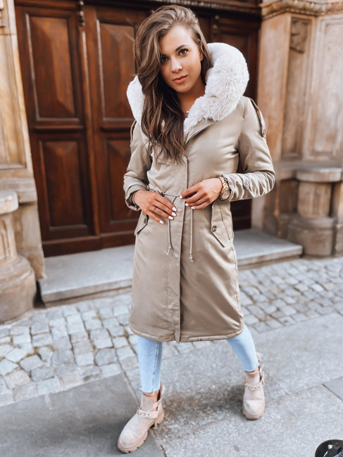 Ženska zimska jakna HARPERSOFT beige Dstreet TY3687