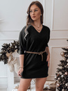 GLAMUP enorazsežna obleka s pasom črna Dstreet EY2553